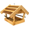 Karmnik dla ptaków - z drewna kryty deskami - 2 