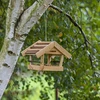 Karmnik dla ptaków - z drewna kryty deskami - 4 