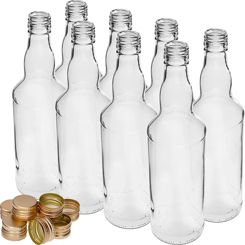 8 butelek 500 ml ze złotymi zakrętkami i esencja Malinowa 40 ml - 2 ['zestaw butelki + zaprawka', ' zestaw z esencją do alkoholi', ' esencja do alkoholu', ' esencje do alkoholi', ' esencja malinowa', ' zaprawka malinowa', ' zestaw do alkoholu', ' zestaw do aromatyzowania alkoholu']