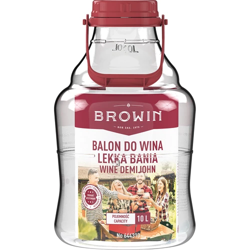 Balon do wina lekki, nietłukący, z uchwytem, 10 L - 3 ['balon na wino', ' balon do wina', ' nietłukący balon', ' balon plastikowy', ' balon 10 l', ' pojemnik na piwo', ' balon na piwo', ' fermentor', ' do fermentacji', ' balon PET', ' balon szerokootworowy', ' uchwyt do balonu']