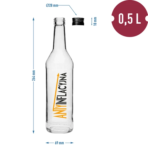 Butelka 0,5 L z zakrętką i nadrukiem Antyinflacyjna - 4 szt. - 7 ['pigwówka', ' ctrynówka', ' wiśniówka', ' butelka na pigwówkę', ' butelka na nalewki', ' butelka do nalewek', ' butelki na nalewki', ' butelka z zakrętką', ' butelki z nadrukiem', ' szkło z nadrukiem', ' szklane butelki', ' szklane butelki z zakrętkami', ' pomysł na prezent', ' szklane butelki z zabawnym nadrukiem', ' butelki na wesele']