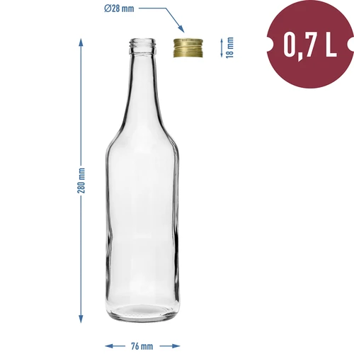 Butelka 700 ml Stołowa z zakrętką fi28 - 4 szt. - 6 ['butelka na wódkę', ' butelki na wódkę', ' butelki stołowe', ' butelka monopolowa', ' butelka monopolówka', ' butelka stołowa 700 ml', ' butelka przezroczysta', ' butelki 700 ml', ' przezroczysta butelka z zakrętką', ' butelka na sok', ' butelka stołowa z zakrętką', ' butelki z zakrętkami', ' butelki na trunki']