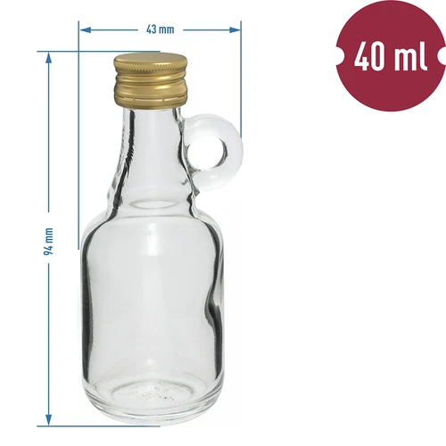 Butelka Galonik 40ml z zakrętką  - 10szt. - 4 ['Galonik', ' butelka galonik', ' butelka na alkohol', ' butelka na nalewke', ' piersiówka butelka na nalewkę']