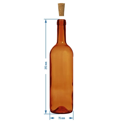 Butelka na wino 0,75 L brązowa - zgrzewka 8szt. - 6 ['butelka 750ml', ' butelka na wino', ' butelka do wina', ' butelki do wina', ' butelki po winie', ' szklana butelka ', ' butelka na korek', ' butelki 0', '7', ' butelki brązowe na wino']