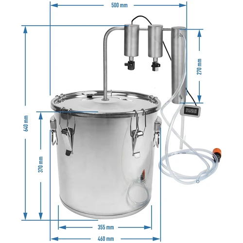 Destylator 30 L ze stali nierdzewnej - 2 odstojniki - 10 ['destylacja', ' destylator z dwoma odstojnikami', ' woda destylowana', ' 2 odstojniki', ' jak destylować', ' destylat', ' destylatory browin', ' destylator 30 l', ' destylator na indukcję']