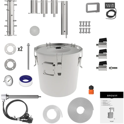 Destylator modułowy 30 L Ragnar - elektryczny - 3 ['destylator Browin', ' destylatory modułowe', ' refluks zimne palce', ' destylator z odstojnikami', ' destylatory elektryczne', ' odstojniki do destylatora', ' czysty destylat', ' zestaw destylacyjny']