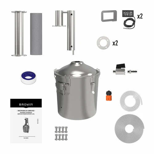 DESTYLATOR MODUŁOWY CONVEX 18L-PODSTAWOWY - 4 ['zestaw do destylacji', ' destylator modułowy', ' destylacja okresowa prosta', ' jak destylować', ' tani destylator', ' filtr katalityczny', ' do whiskey', ' gin', ' calvados']