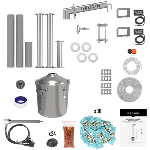 Destylator modułowy Convex 30 L elektryczny - Aabratek - 4 ['abratek', ' destylator elektryczny', ' destylator z wizjerem', ' destylator modułowy', ' spirytus rektyfikowany', ' woda destylowana 95%', ' destylacja', ' wypełnienie miedziane', ' sprężynki pryzmatyczne miedziane', ' destylator browin']