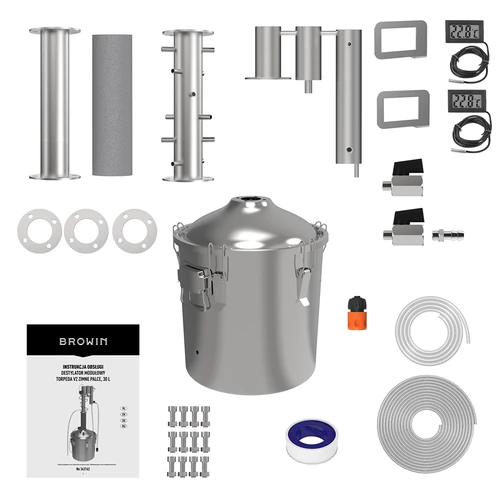 Destylator modułowy Convex 30 L - Torpeda, „Zimne Palce” - 3 ['destylator Browin', ' destylatory modułowe', ' destylator z odstojnikiem', ' destylator modułowy', ' odstojniki do destylatora', ' czysty destylat', ' zestaw destylacyjny', ' wypukła pokrywa', ' pokrywa typu convex', ' pojemnik destylacyjny z pokrywą', ' zestaw do destylacji', ' zestaw destylacyjny do rozbudowy', ' destylacja na różnych źródłach ciepła', ' moduł zimne palce', ' refluks zimne palce', ' destylator Torpeda', ' kolumna destylacyjna']