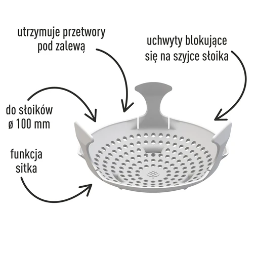 Docisk - sitko do przetworów, kiszonek i octu - do słoików fi 100 mm - 12 szt. - 3 ['docisk do przetworów', ' do ogórków kiszonych', ' kiszone buraki', ' ogórki kiszone', ' sitko dociskające', ' domowy ocet', ' do kiszenia', ' ocet jabłkowy', ' sitko do przetworów']