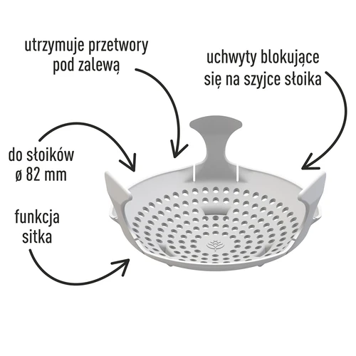 Docisk - sitko do przetworów, kiszonek i octu - do słoików fi 82 - 12 szt. - 3 ['docisk do przetworów', ' do ogórków kiszonych', ' kiszone buraki', ' ogórki kiszone', ' sitko dociskające', ' domowy ocet', ' do kiszenia', ' ocet jabłkowy', ' sitko do przetworów', ' do słoików fi 82']