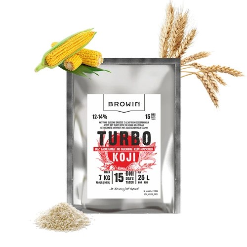 Drożdże gorzelnicze Turbo Koji, 50 g (bez zacierania!) - 4 ['drożdże Koji', ' grzybek Koji', ' żytniówka', ' wódka ziemniaczana', ' zacieranie na zimno', ' drożdże do alkoholu', ' drożdże do bimbru', ' drożdże gorzelnicze', ' bez zacierania', ' drożdże do zboża', ' do whiskey', ' drożdże do whisky']