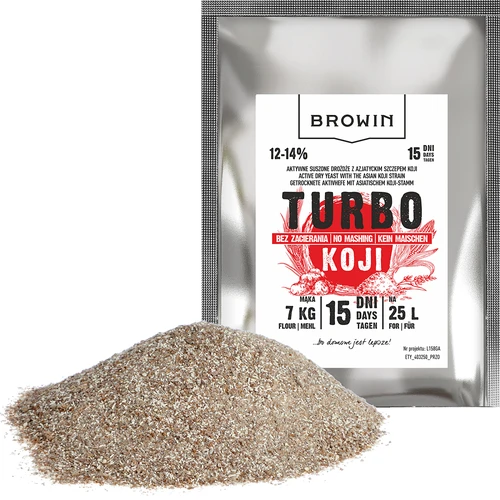 Drożdże gorzelnicze Turbo Koji, 50 g (bez zacierania!) - 3 ['drożdże Koji', ' grzybek Koji', ' żytniówka', ' wódka ziemniaczana', ' zacieranie na zimno', ' drożdże do alkoholu', ' drożdże do bimbru', ' drożdże gorzelnicze', ' bez zacierania', ' drożdże do zboża', ' do whiskey', ' drożdże do whisky']