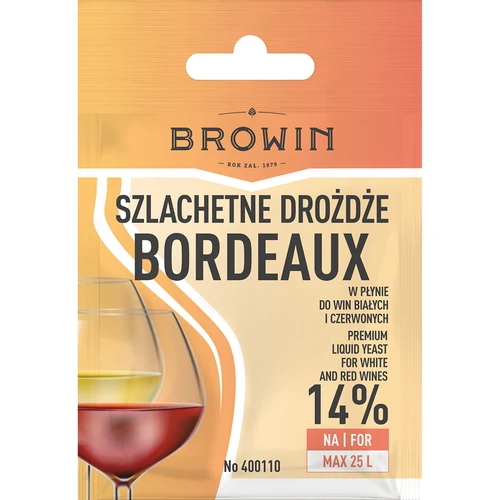 Drożdże winiarskie Bordeaux, 20 ml  - 1 ['drożdże bordeaux', ' drożdże winne', ' drożdże do wina', ' drożdże winiarskie w płynie', ' drożdże w płynie', ' drożdże w płynie do wina', ' drożdże do wina czerwonego', ' drożdże do wina białego', ' domowe wino']