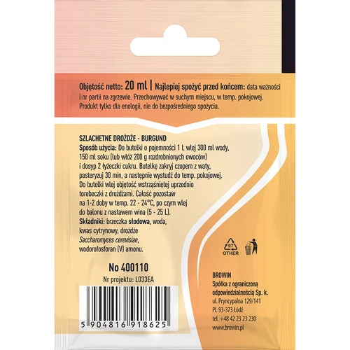 Drożdże winiarskie Bordeaux, 20 ml - 2 ['drożdże bordeaux', ' drożdże winne', ' drożdże do wina', ' drożdże winiarskie w płynie', ' drożdże w płynie', ' drożdże w płynie do wina', ' drożdże do wina czerwonego', ' drożdże do wina białego', ' domowe wino']