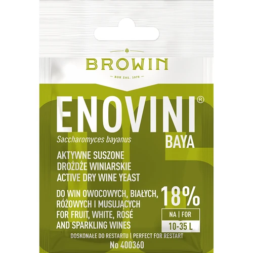 Drożdże winiarskie Enovini® BAYA, 7 g  - 1 ['szlachetne drożdże', ' drożdże winiarskie', ' drożdże suszone winiarskie', ' drożdże do win białych', ' do win różowych', ' drożdże bayanus', ' drożdże do restartu fermentacji', ' drożdże do fermentacji']