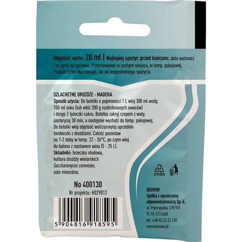 Drożdże winiarskie Madera, 20 ml - 2 ['drożdże madera', ' drożdże winne', ' drożdże do wina', ' drożdże winiarskie w płynie', ' drożdże w płynie', ' drożdże w płynie do wina', ' drożdże do wina czerwonego', ' drożdże do wina białego']