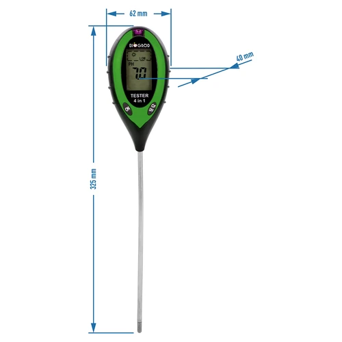 Elektroniczny tester podłoża 4w1 - 4 ['elektroniczny tester gleby', ' miernik wilgotności dla roślin', ' miernik wilgotności gleby', ' miernik wilgotności roślin wewnątrz', ' miernik wilgotności roślin', ' miernik wody dla roślin', ' miernik wilgotności roślin', ' miernik gleby', ' czujnik wilgotności gleby', ' miernik wody dla roślin domowych', ' tester wilgotności gleby']