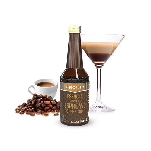 Esencja o smaku Espresso, na 4 L, 40 ml - 3 ['zaprawka do alkoholu', ' aromat do alkoholu', ' do wódki', ' alkohole domowe', ' aromat kawy espresso', ' kawa', ' esencja kawowa', ' zaprawka kawowa', ' zaprawka Kaffelikor', ' esencja kawa', ' esencja o smaku espresso', ' esencje do bimbru', ' smak espresso']