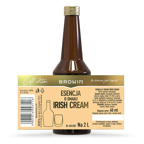 Esencja o smaku irish cream na 2 L - 40 ml - 6 ['esencja smaku', ' esencja irish cream', ' esencja', ' zaprawka do alkoholu', ' aromaty do alkoholu', ' esencje do bimbru', ' zaprawy do bimbru', ' aromaty', ' aromat', ' zaprawka irish cream', " zaprawka Bailey's"]