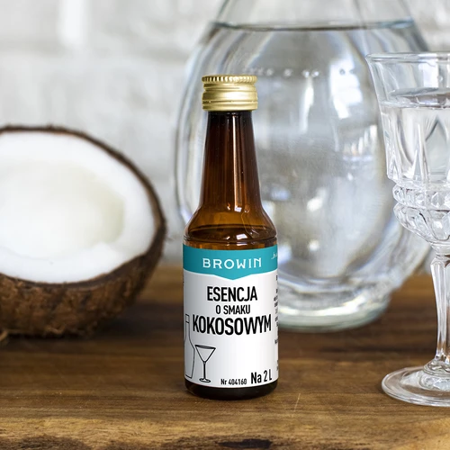 Esencja o smaku kokosowym na 2 L - 40 ml - 9 ['zaprawka do alkoholu', ' do wódki aromat', ' do alkoholu', ' esencja smakowa do alkoholu', ' esencja smakowa do wódki', ' zaprawka kokosowa', ' esencja kokosowa', ' esencja smakowa kokos', ' esencje do bimbru', ' esencja gold']