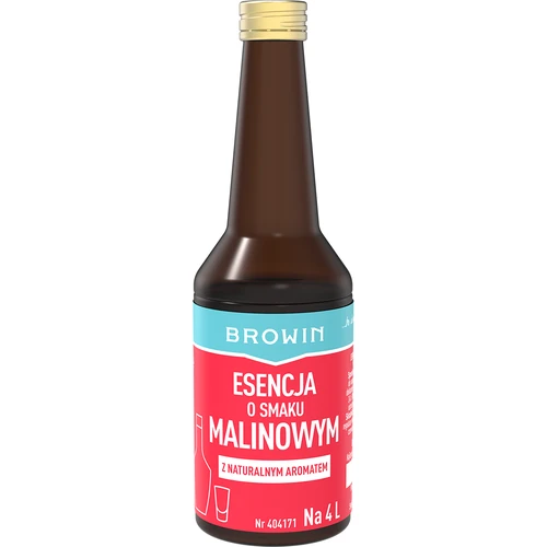 Esencja o smaku malinowym z naturalnym aromatem na 4 L - 40 ml  - 1 ['esencja malinowa', ' aromat malinowy', ' zaprawka o smaku malinowym', ' nalewka malinowa', ' nalewka z malin', ' likier malinowy', ' wódka malinowa', ' esencje do bimbru', ' malinówka']