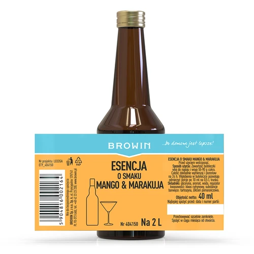 Esencja o smaku mango & marakuja na 2 L - 40ml - 5 ['zaprawka do alkoholu', ' do wódki aromat', ' do alkoholu', ' esencja smakowa do alkoholu', ' esencja smakowa do wódki', ' jak zrobić lemoniadę', ' zaprawka mango-marakuja', ' esencja mango', ' esencja marakuja', ' aromat passion fruit', ' esencja do bimbru', ' esencje do bimbru', ' esencja gold']