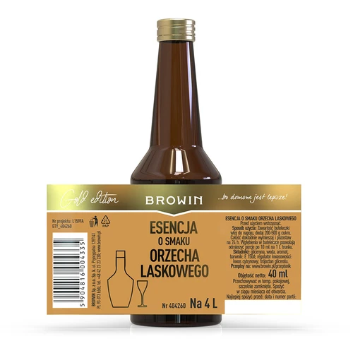 Esencja o smaku Orzecha Laskowego na 4 L - 40 ml - 7 ['zaprawka do alkoholu', ' aromat do alkoholu', ' aromat do wódki', ' esencja smakowa', ' aromat', ' zaprawka orzechowa', ' wódka orzechówka', ' esencja orzechowa', ' aromat orzecha laskowego', ' esencje do bimbru', ' esencja gold']