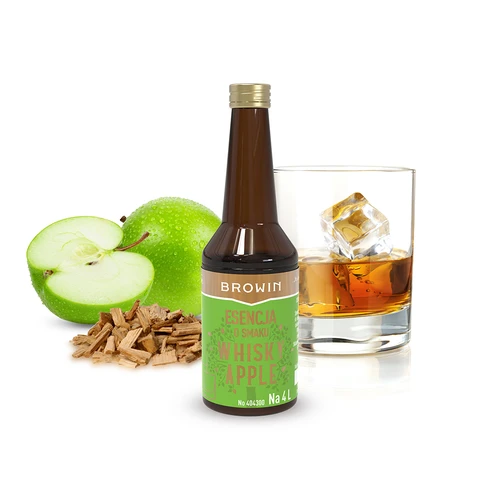 Esencja o smaku Whisky Apple - 40 ml, na 4L - 3 ['zaprawka do alkoholu', ' aromat do alkoholu', ' aromat do wódki', ' esencja smakowa', ' aromat do whisky', ' whisky', ' esencja z naturalnym aromatem', ' aromat whisky', ' whisky z sokiem jabłkowym', ' esencje', ' esencje do bimbru', ' esencja gold']