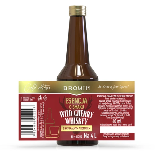 Esencja o smaku Wild Cherry Whiskey 40 ml - 4 ['zaprawka do alkoholu', ' aromat do alkoholu', ' aromat do wódki', ' esencja smakowa', ' aromat do whisky', ' whisky', ' esencja z naturalnym aromatem', ' aromat whisky', '  esencje', ' esencje do bimbru', ' esencje z dzikiej wiśni', ' whiskey']