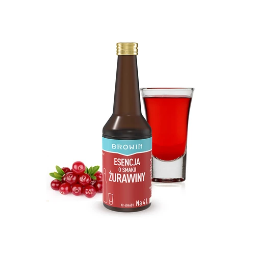 Esencja o smaku żurawiny na 4 L - 40 ml - 3 ['esencja smaku', ' esencja żurawiny', ' esencja', ' zaprawka do alkoholu', ' aromaty do alkoholu', ' esencje do bimbru', ' zaprawy do bimbru', ' aromaty', ' aromat żurawinowy', ' zaprawka żurawinowa', ' aromat cranberry']