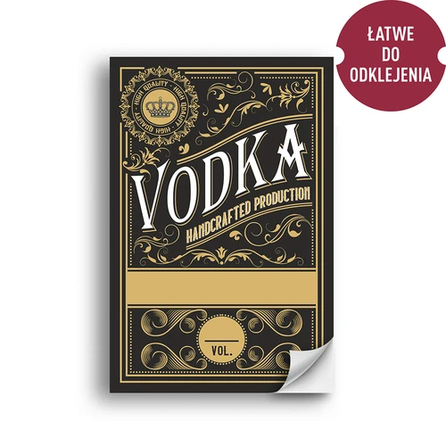 Etykiety samoprzylepne 60x90 mm na butelki, wódkę, czarne, 20szt. - 2 ['etykiety na alkohol czarne', ' eleganckie etykiety', ' etykieta samoprzylepna', ' etykieta przylepiania', ' etykieta papierowa', ' etykieta na butelki', ' etykieta na szkło']