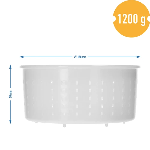 Forma serowarska okrągła Ø15 x 7cm na 1200 g - 7 ['forma serowarska', ' forma walec', ' ser', ' ser domowy', ' formowanie sera', ' domowy ser', ' forma serowarska', ' foremka do sera', ' serowarstwo', ' jak zrobić ser', ' do sera', ' ser podpuszczkowy']