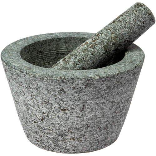 Granitowy moździerz kuchenny - 13cm  - 1 ['możdzierz z granitu', ' moździerz w tłuczkiem', ' moździerz kamienny', ' moździerz z kamienia', ' moździerz kuchenny', ' moździerz do ziół']