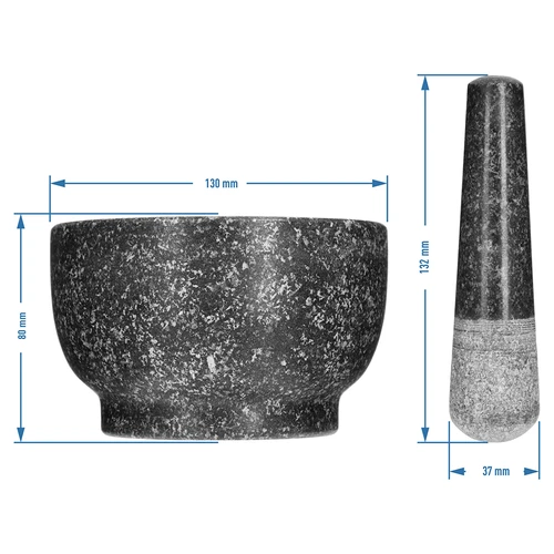 Granitowy moździerz kuchenny z tłuczkiem - 8 ['możdzierz z granitu', ' moździerz w tłuczkiem', ' moździerz kamienny', ' moździerz z kamienia', ' moździerz kuchenny', ' moździerz do ziół']