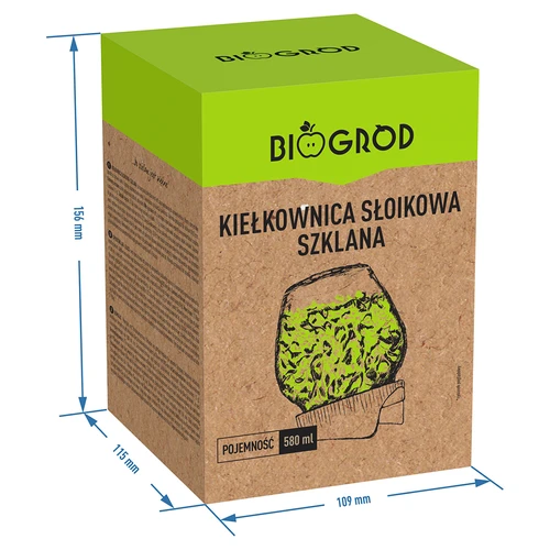 Kiełkownica słoikowa Twist-off + 5 opakowań nasion - 7 ['kiełkownica', ' kiełkownica szklana', ' hodowanie kiełków', ' kiełkownica słoikowa', ' kiełkownik', ' kielkownica', ' kiełki rzodkiewki', ' brokuł Rabbs', ' kiełki fasoli mung']