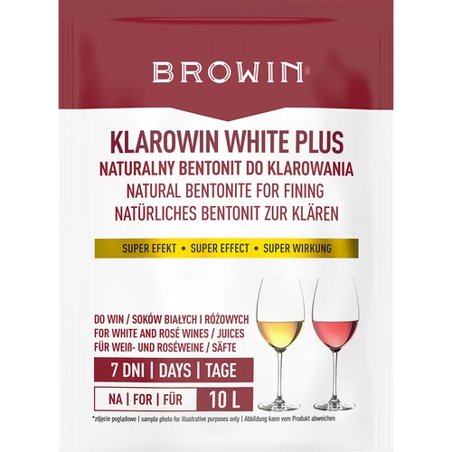 Klarowin White Plus - środek klarujący 8 g  - 1 ['środek do klarowania wina', ' środek klarujący', ' klarowin do wina', ' do klarowania wina', ' akcesoria do winiarstwa', ' domowe wino', ' wino białe', ' wino różowe', ' do klarowania soków', ' klarowanie soków']