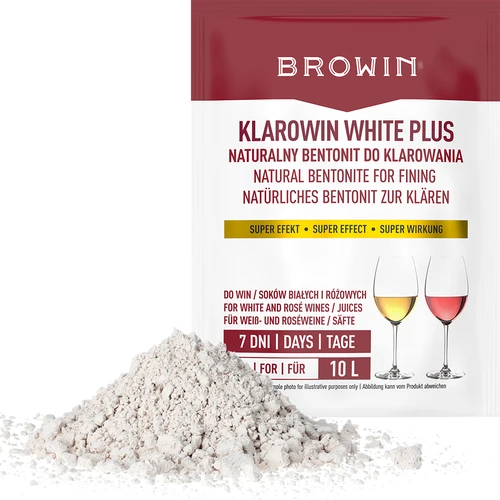 Klarowin White Plus - środek klarujący 8 g - 3 ['środek do klarowania wina', ' środek klarujący', ' klarowin do wina', ' do klarowania wina', ' akcesoria do winiarstwa', ' domowe wino', ' wino białe', ' wino różowe', ' do klarowania soków', ' klarowanie soków']