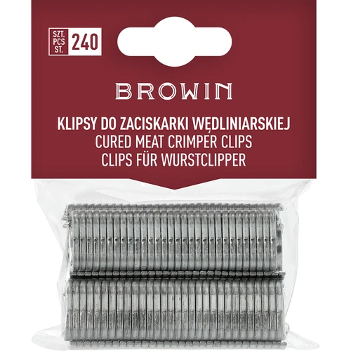 Klipsy do zaciskarki wędliniarskiej - 240 szt.  - 1 ['klipsy do zaciskarki', ' klipsy do osłonek', ' zaciskarka', ' osłonka', ' zacisk do wędlin']