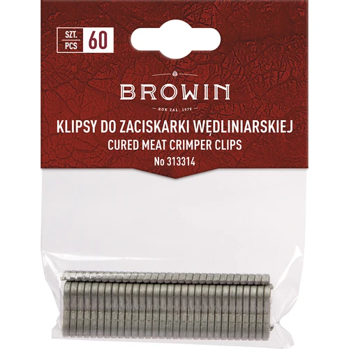 Klipsy do zaciskarki wędliniarskiej - 60 szt.  - 1 ['klipsy do zaciskarki', ' klipsy do osłonek', ' zaciskarka', ' osłonka', ' zacisk do wędlin']