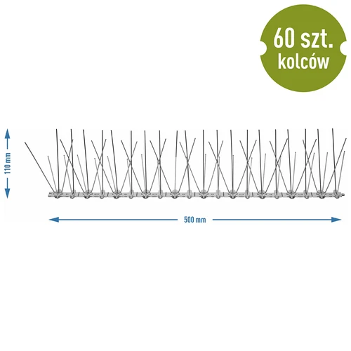 Kolce na ptaki, na plastikowej listwie, 10 szt. - 9 ['odstraszacz ptaków', ' kolce przeciw ptakom', ' kolce na ptaki', ' odstraszacz metalowe kolce', ' stalowe kolce na gołębie', ' kolce na parapet', ' listwa z kolcami przeciw ptakom', ' listwa z kolcami na ptaki', ' plastikowe listwy na ptaki', ' ochrona przed ptakami', ' ochrona przed gołębiami', ' ochrona elewacji przed ptakami', ' odstraszanie ptaków', ' czysty parapet', ' kolce na plastikowej listwie', ' zestaw kolców na ptaki', ' skuteczna ochrona przed gołębiami', ' ptakami', ' kolce odstraszające ptaki', ' listwy do odstraszania ptaków', ' jak skutecznie odstraszać ptaki', ' kolce bezpieczne dla ptaków', ' listwy z kolcami bezpieczne dla ptaków']