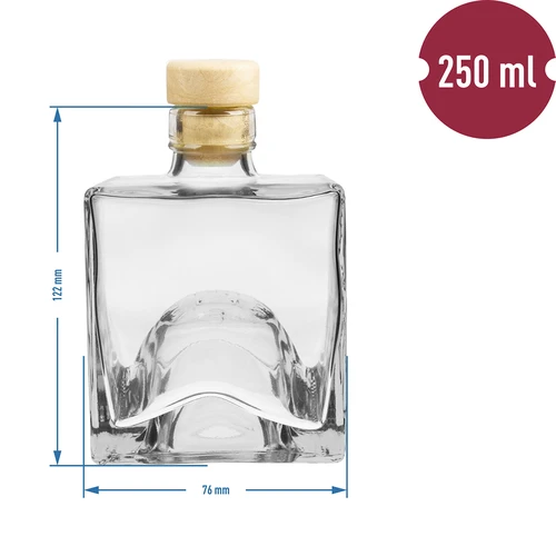 Komplet butelek do nalewek Bruno 250 ml - 3 szt. - 5 ['butelka do alkoholu', ' butelki ozdobne na alkohol', ' butelka szklana na alkohol', ' butelki do bimbru na wesele', ' butelka na nalewkę', ' butelki do nalewek ozdobne']