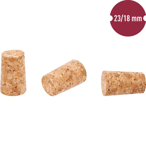 Korek z korka 23/18 mm 10 szt. - 2 ['korek z korka', ' korek do wina', ' korek do butelki', ' zatyczka do wina', ' butelki na wino z korkami']