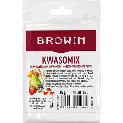 Kwasomix - regulator kwasowości  - 1 ['kwasomix do wina', ' regulator kwasowości do wina', ' kwas cytrynowy', ' kwas winowy', ' kwas jabłkowy']