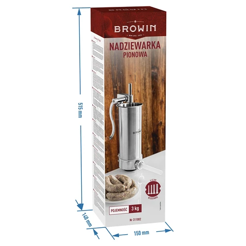 Nadziewarka pionowa 3 kg - 10 ['nadziewarka do kiełbas', ' nadziewarka dla domowych wędliniarzy', ' domowa kiełbasa', ' do domowej kiełbasy', ' jak zrobić kiełbasę', ' nabijarka do kiełbas', ' nabijarka wędliniarska', ' nabijarka pionowa']