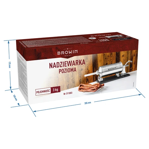 Nadziewarka pozioma 3 kg - 12 ['o nadziewania kiełbas', ' do kiełbas domowych', ' szpryca', ' nadziewarka gastronomiczna', ' sprzęt masarski', ' duża nadziewarka', ' nabijarka do kiełbas', ' nabijarka wędliniarska', ' nabijarka pozioma']