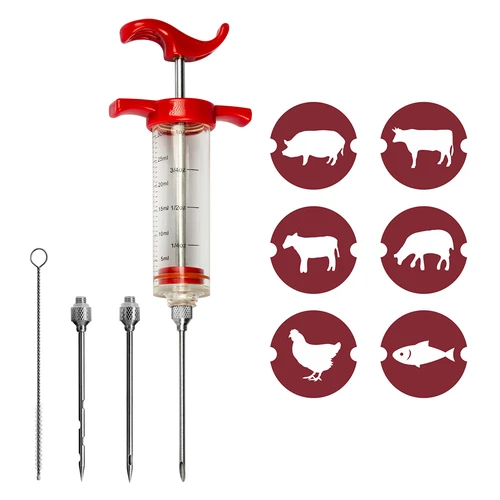 Nastrzykiwarka 30ml + 3 igły + czyścik - 8 ['wędliny domowe', ' wędliniarstwo domowe', ' domowy wyrób mięs i wędlin', ' szynka', ' baleron', ' własne wędliny', ' mięso', ' swojskie wyroby', ' obiad', ' peklowanie mięsa', ' nastrzykiwanie', ' nastrzykiwarki', ' strzykawka do mięs', ' igły ze stali nierdzewnej', ' igła do nastrzyku', ' peklowanie', ' niedopeklowanie', ' szare oczka w wędlinie', ' wędzenie']