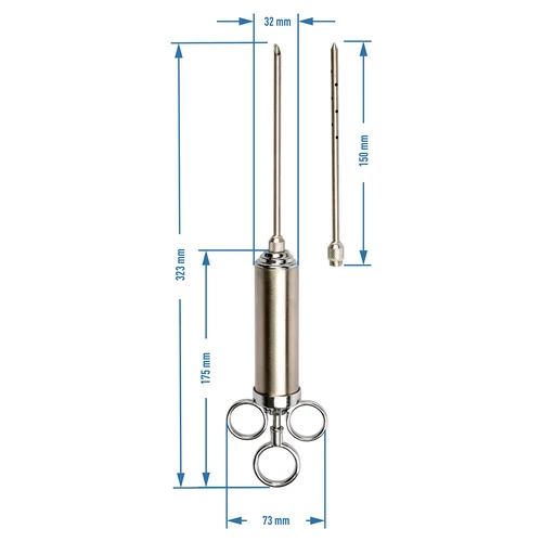 Nastrzykiwarka ze stali nierdzewnej 60 ml + 2 igły - 11 ['wędliny domowe', ' wędzenie', ' wyroby domowe', ' domowy wyrób wędlin', ' pasztet domowy', ' kiełbasa biała', ' wędzenie kiełbasy', ' kiełbasa', ' wędliny', ' mięso', ' swojskie wyroby', ' obiad']