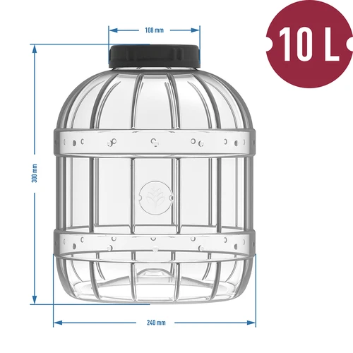 Nietłukący, wielofunkcyjny słoik z czarną zakrętką,  10L - 3 ['słoiki na przetwory', ' słoik', ' słoik na ogórki', ' na nalewki', ' słoik 10 l', ' słoik z atestem', ' słoik nietłukący', ' słoik uniwersalny', ' słoik wielofunkcyjny', ' słoik na przetwory', ' plastikowy słoik', ' słoik z tworzywa']