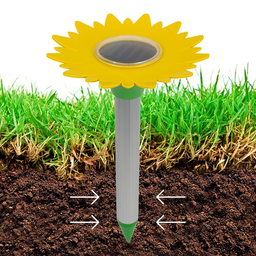 Odstraszacz kretów, solarny - kwiat - 4 ['odstraszacz solarny', ' na krety', ' przeciw kretom', ' ochrona ogrodu', ' na ryjówki', ' jak pozbyć się kreta', ' odstraszacz kwiatek']